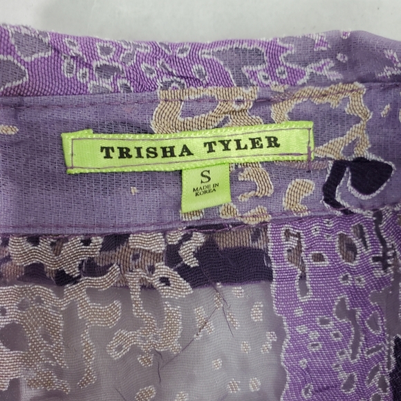 Trisha Tyler Top Blazer Jacket 3D Art To Wear Sheer Boho Cottagecore Quirky Sz S - Picture 8 of 13